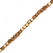 Hematite beads cube 1.5mm Copper gold